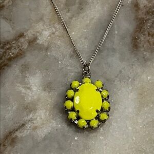 Fluorescent Rhinestone Cameo necklace